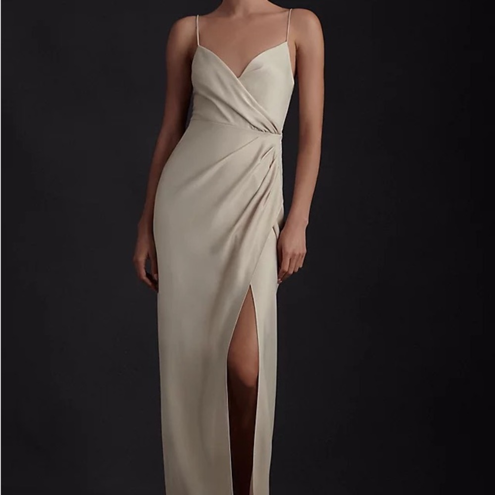 Bridesmaid Champagne Satin Dress